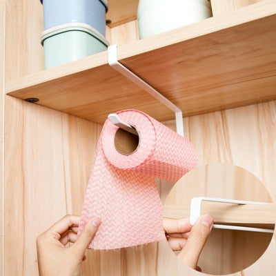 ELECTROPRIME Stainless Metal Kitchen Toilet Paper Towel Rack Paper Towel Roll Holder Cabinet Hanging Shelf Preservative Film Storage Rack,Size: 26*10.8*1.5cm