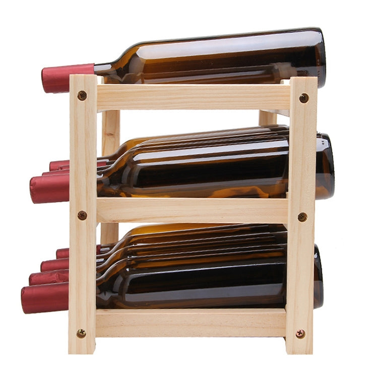 ELECTROPRIME Solid Wood Folding 12-bottle Wine Display Rack Multi-layer Wine Rack, Size: 46x24x28cm