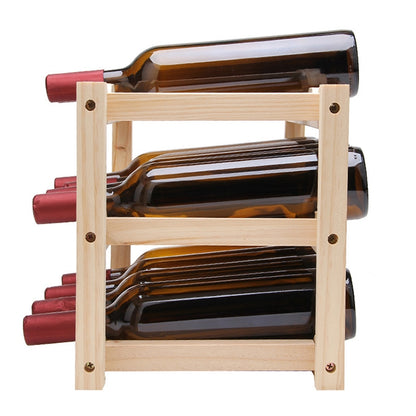 ELECTROPRIME Solid Wood Folding 12-bottle Wine Display Rack Multi-layer Wine Rack, Size: 46x24x28cm
