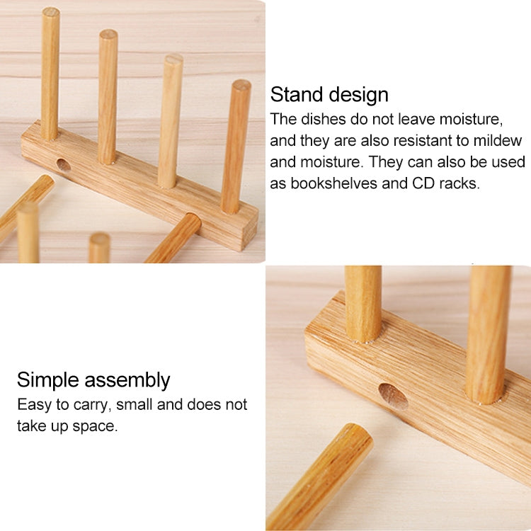 ELECTROPRIME Solid Wood Dish Drip Rack Plate Holder, Size: 14x12x10cm