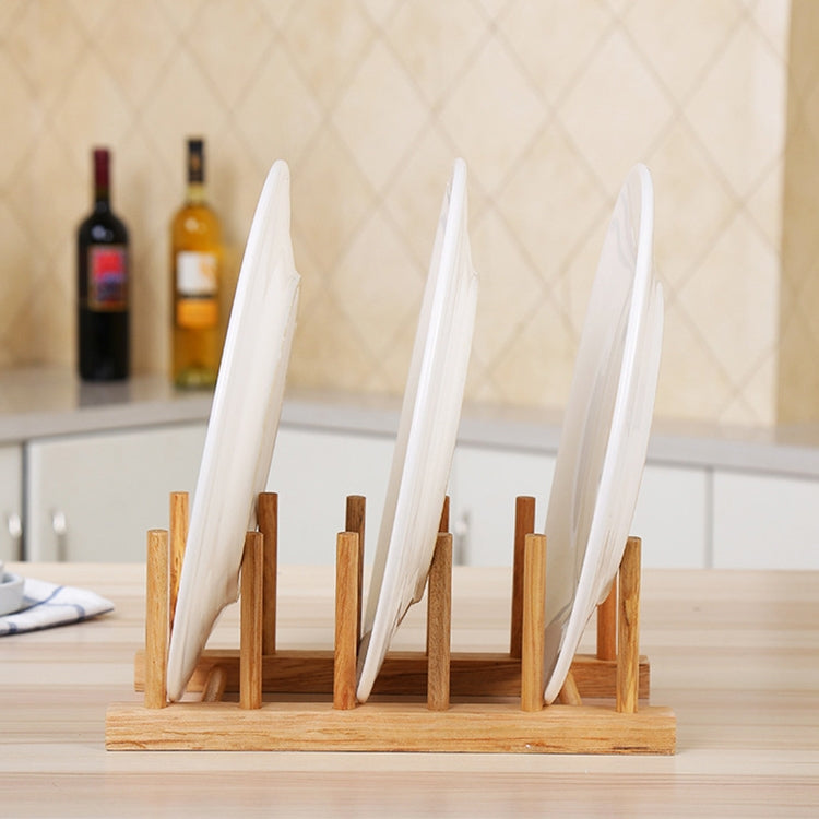 ELECTROPRIME Solid Wood Dish Drip Rack Plate Holder, Size: 25.5x12x10cm