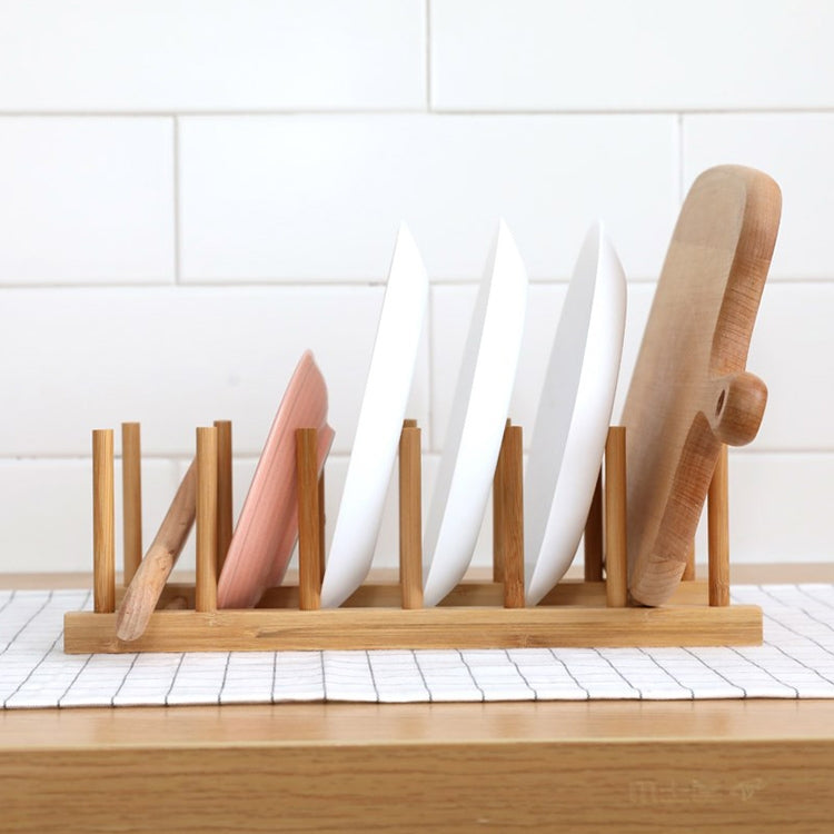 ELECTROPRIME Solid Wood Dish Drip Rack Plate Holder, Size: 30x12x10cm
