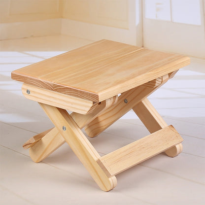 ELECTROPRIME Pine Folding Square Bench Portable Home Outdoor Fishing Chair Bench,Size: 19x24x17.8cm