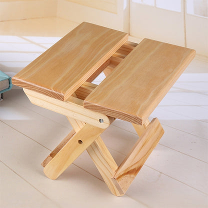 ELECTROPRIME Pine Folding Square Bench Portable Home Outdoor Fishing Chair Bench,Size: 19x24x17.8cm