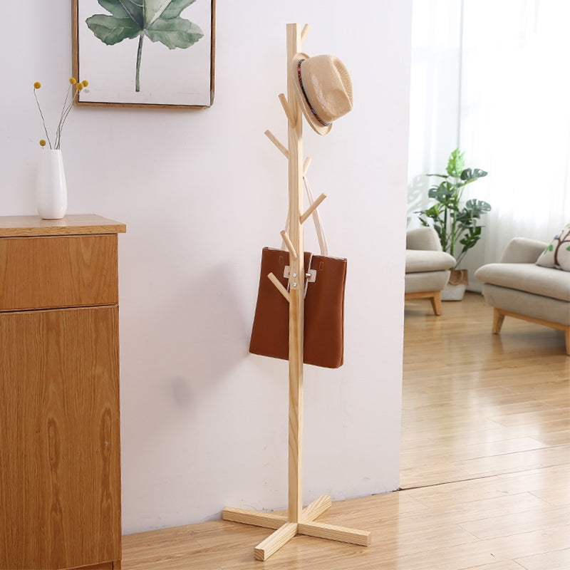ELECTROPRIME Creative Tree-shaped Solid Wood Floor Hatstand Clothes Hanging Rack,Size: 165x50x5cm (Wood)