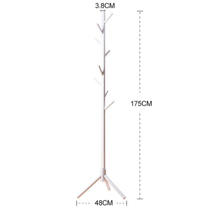 ELECTROPRIME Creative Tree-shaped Solid Wood Floor Hatstand Clothes Hanging Rack,Size: 176x48x48cm (Coffee)