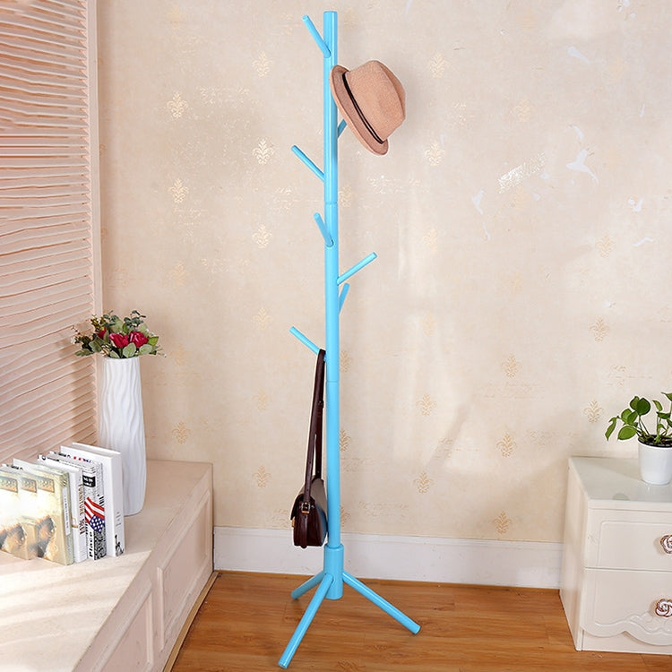 ELECTROPRIME Creative Tree-shaped Solid Wood Floor Hatstand Clothes Hanging Rack,Size: 176x48x48cm (Sky Blue)