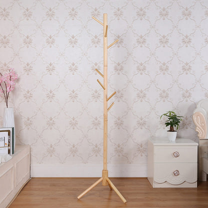 ELECTROPRIME Creative Tree-shaped Solid Wood Floor Hatstand Clothes Hanging Rack,Size: 176x48x48cm (Wood)