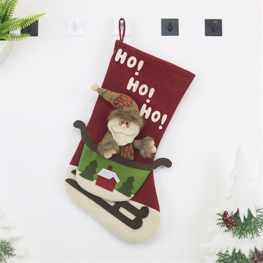 ELECTROPRIME CX20228 Santa Claus Pattern Christmas Sock Gift Bag Christmas Tree Pendant Decoration