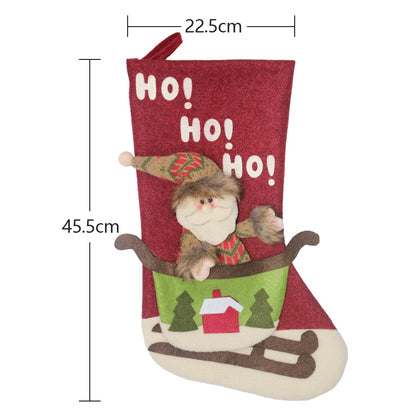 ELECTROPRIME CX20228 Elk Pattern Christmas Sock Gift Bag Christmas Tree Pendant Decoration