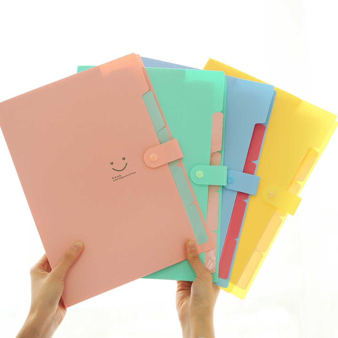 ELECTROPRIME Candy Color Document Bag Multilayer 5 Into the Folder, Random Color Delivery