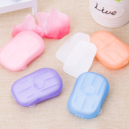 ELECTROPRIME 5 PCS Disposable Portable Travel Boxed Confetti Soap Mini Soap Paper, Random Color Delivery