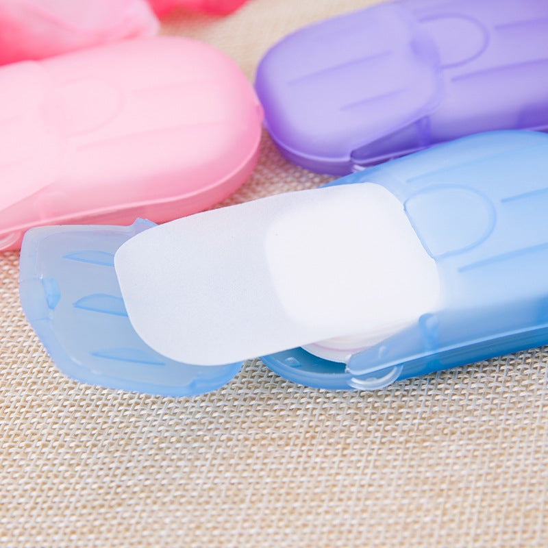 ELECTROPRIME 5 PCS Disposable Portable Travel Boxed Confetti Soap Mini Soap Paper, Random Color Delivery