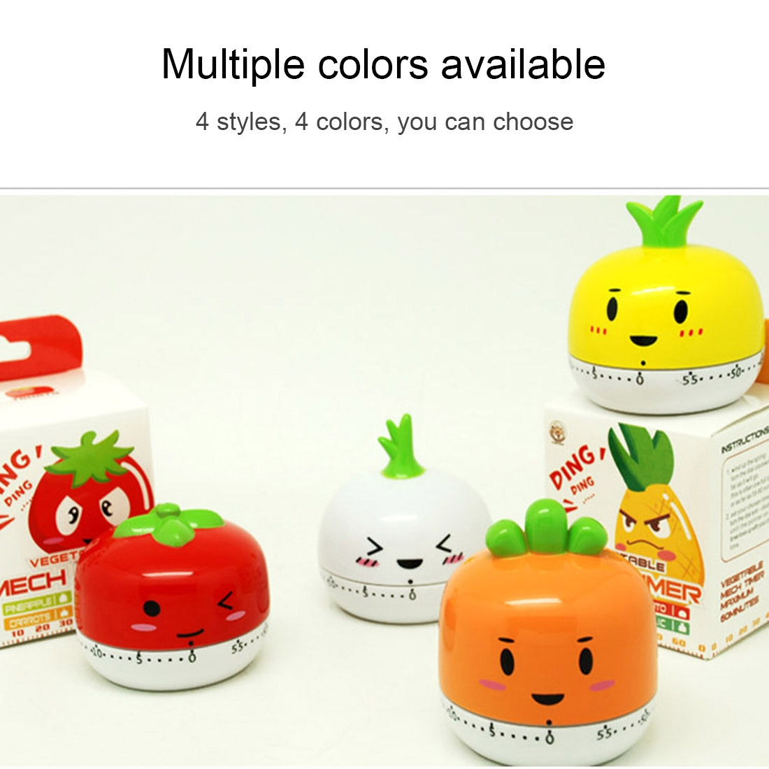 ELECTROPRIME Vegetable Kitchen Timer Cooking Mechanical Timing Tool Count Down Alarm, Random Color Delivery