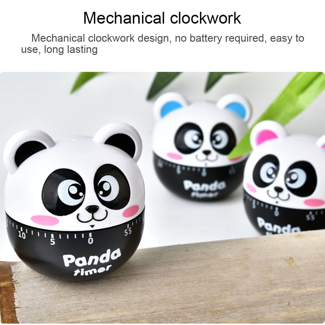 ELECTROPRIME Panda 60 Minutes Mechanical Kitchen Cooking Count Down Alarm Timer Home Decorating Gadget, Random Color Delivery