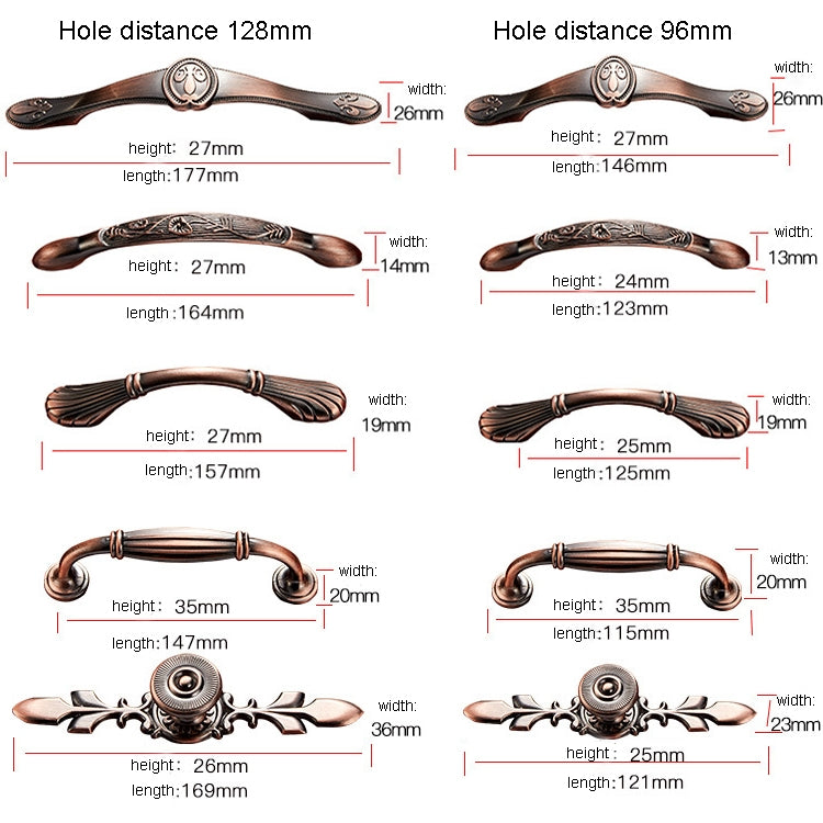 ELECTROPRIME 6029-96 Solid Wood Furniture Cabinet Handle Red Bronze Handles