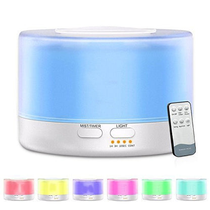 ELECTROPRIME T700 Remote Control Clear White Air Humidifier Automatic Alcohol Sprayer Essential Oil Diffuser Ultrasonic Mist Maker Ultrasonic Aroma Diffuser Atomizer Color LED, Capacity: 700ml, DC 24V, US Plug