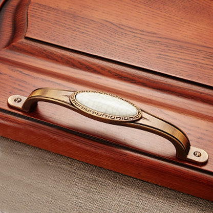 ELECTROPRIME 5008-128 Cabinet Zinc Alloy Retro Handle Coffee Cat Eye Handle (Coffee Crack)