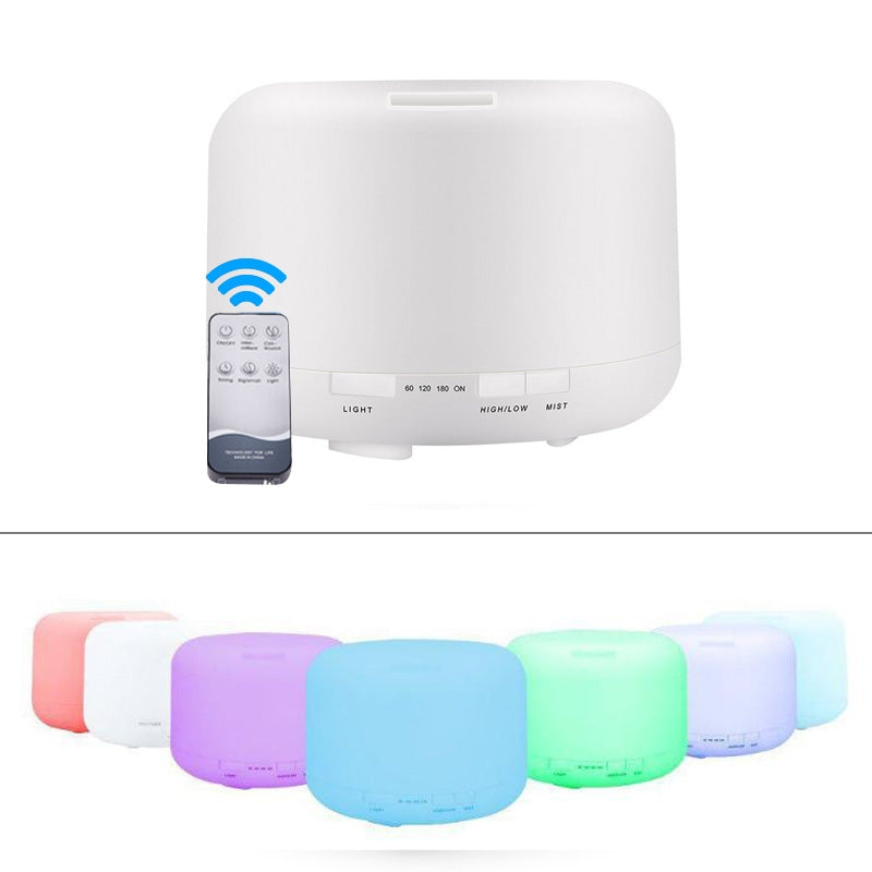 ELECTROPRIME T500 Remote Control Clear White Air Humidifier Automatic Alcohol Sprayer Essential Oil Diffuser Ultrasonic Mist Maker Ultrasonic Aroma Diffuser Atomizer Color LED, Capacity: 500ml, DC 24V, US Plug