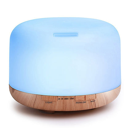 ELECTROPRIME T500 Remote Control Wood Pattern Air Humidifier Automatic Alcohol Sprayer Essential Oil Diffuser Ultrasonic Mist Maker Ultrasonic Aroma Diffuser Atomizer Color LED, Capacity: 500ml, DC 24V, US Plug
