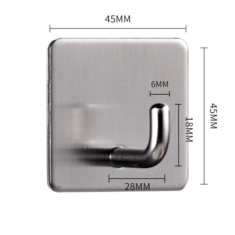 ELECTROPRIME MYD-1038 304 Stainless Steel Sticky Hook Kitchen Bathroom Multi-functional Hole Free Wall Mount Holder