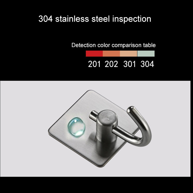 ELECTROPRIME MYD-1038 304 Stainless Steel Sticky Hook Kitchen Bathroom Multi-functional Hole Free Wall Mount Holder