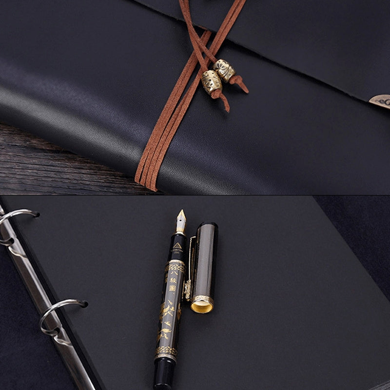 ELECTROPRIME DIY Creativity Loose-leaf Imitation Leather Retro Love Heart Lock Pattern Commemorative Photo Album, Size: M
