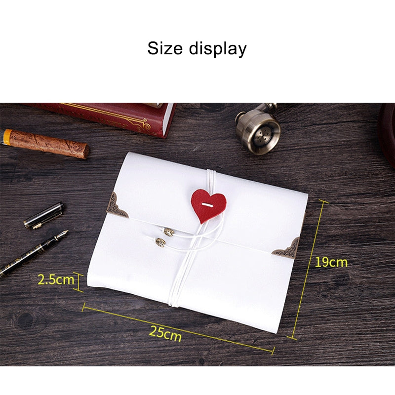 ELECTROPRIME DIY Creativity Loose-leaf Imitation Leather Retro Love Heart Lock Pattern Commemorative Photo Album, Size: M