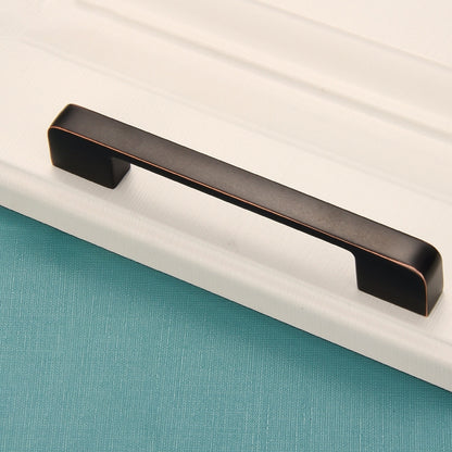 ELECTROPRIME 6613-128 Simple Cabinet Door Handle Drawer Wardrobe Zinc Alloy Handle (Black Red)