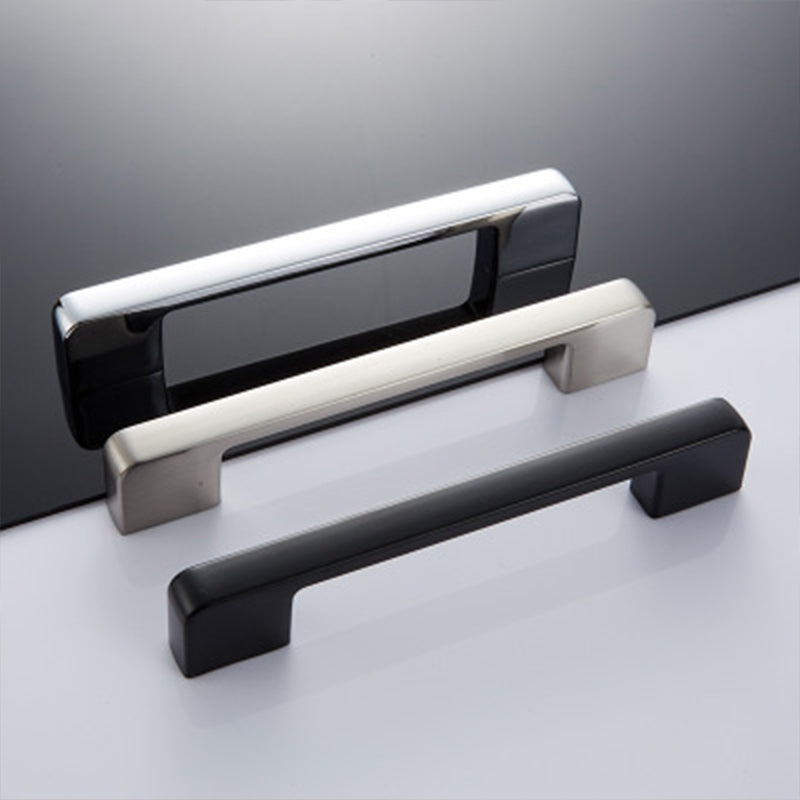 ELECTROPRIME 6613-128 Simple Cabinet Door Handle Drawer Wardrobe Zinc Alloy Handle (Black Red)