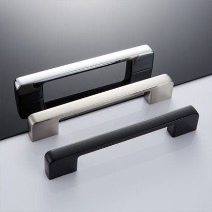 ELECTROPRIME 6613-224 Simple Cabinet Door Handle Drawer Wardrobe Zinc Alloy Handle (Black Red)
