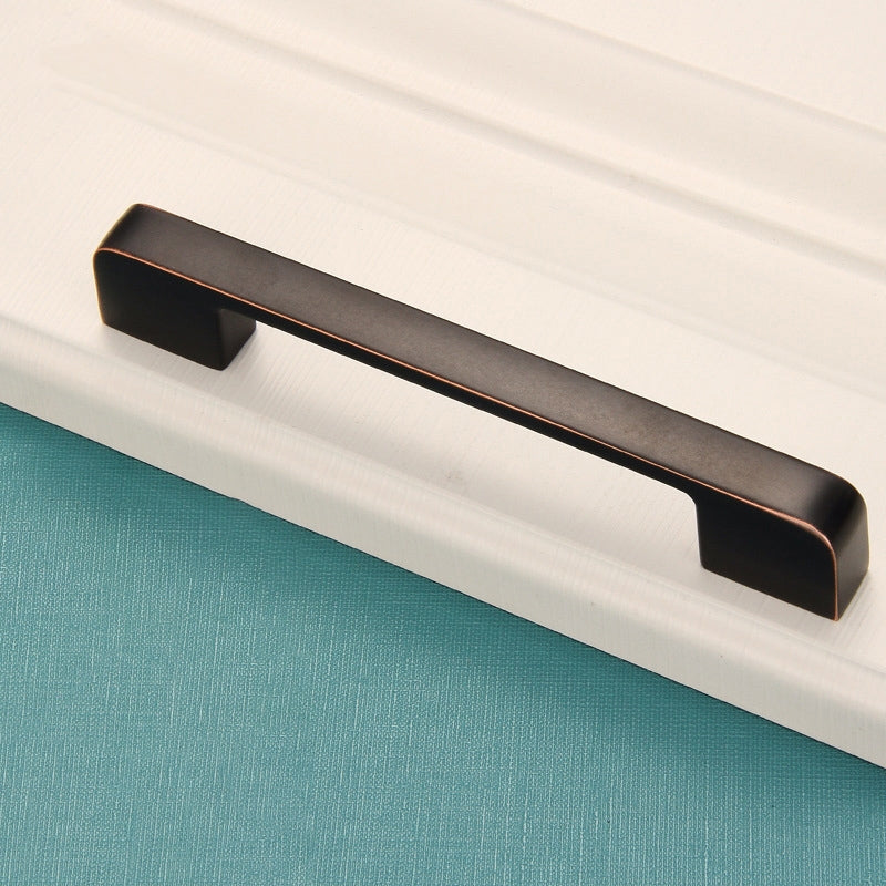 ELECTROPRIME 6613-320 Simple Cabinet Door Handle Drawer Wardrobe Zinc Alloy Handle (Black Red)