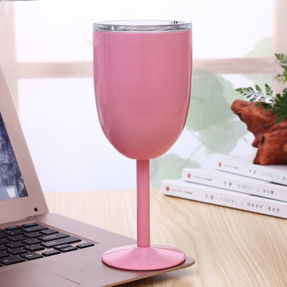 ELECTROPRIME New Fashion Stainless Steel Vacuum Cup Red Wine Cocktail Goblet Creative Gift (Pink)