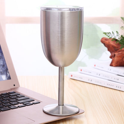 ELECTROPRIME New Fashion Stainless Steel Vacuum Cup Red Wine Cocktail Goblet Creative Gift(Silver)