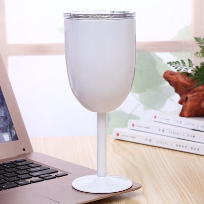 ELECTROPRIME New Fashion Stainless Steel Vacuum Cup Red Wine Cocktail Goblet Creative Gift (White)