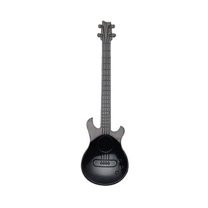 ELECTROPRIME Creative Stainless Steel Guitar Shape Coffee Spoon Mixing Spoon(Black)