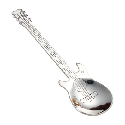 ELECTROPRIME Creative Stainless Steel Guitar Shape Coffee Spoon Mixing Spoon(Silver)