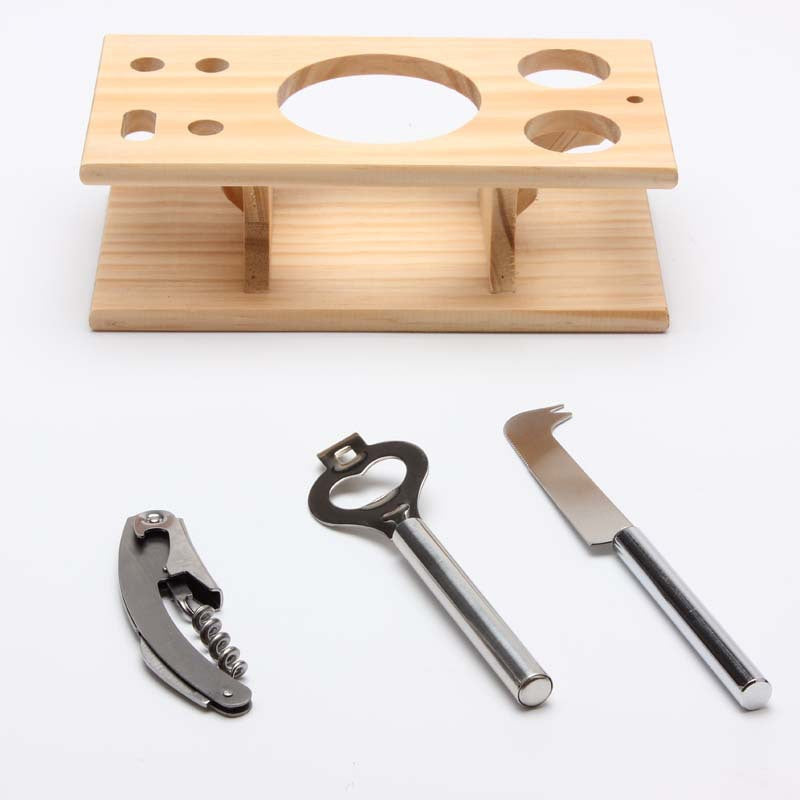 ELECTROPRIME 9 in 1 Stainless Steel Cocktail Shaker Tools Set with Wooden Mount, Capacity: 550ml