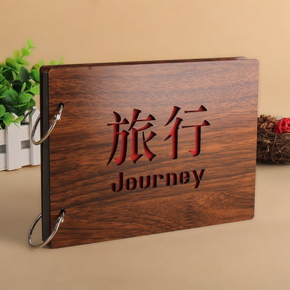 ELECTROPRIME 8 inch DIY Creativity Loose-leaf Retro Wooden Gift Photo Album