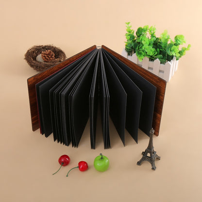 ELECTROPRIME 8 inch DIY Creativity Loose-leaf Retro Wooden Gift Photo Album