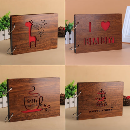 ELECTROPRIME 8 inch DIY Creativity Loose-leaf Retro Wooden Gift Photo Album