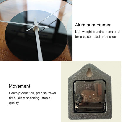 ELECTROPRIME TM011 A Round Wooden Dial Transparent Acrylic Mute Wall Clock