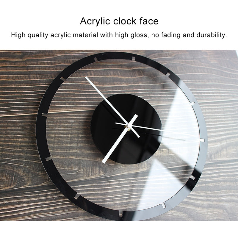 ELECTROPRIME TM011 A Round Wooden Dial Transparent Acrylic Mute Wall Clock