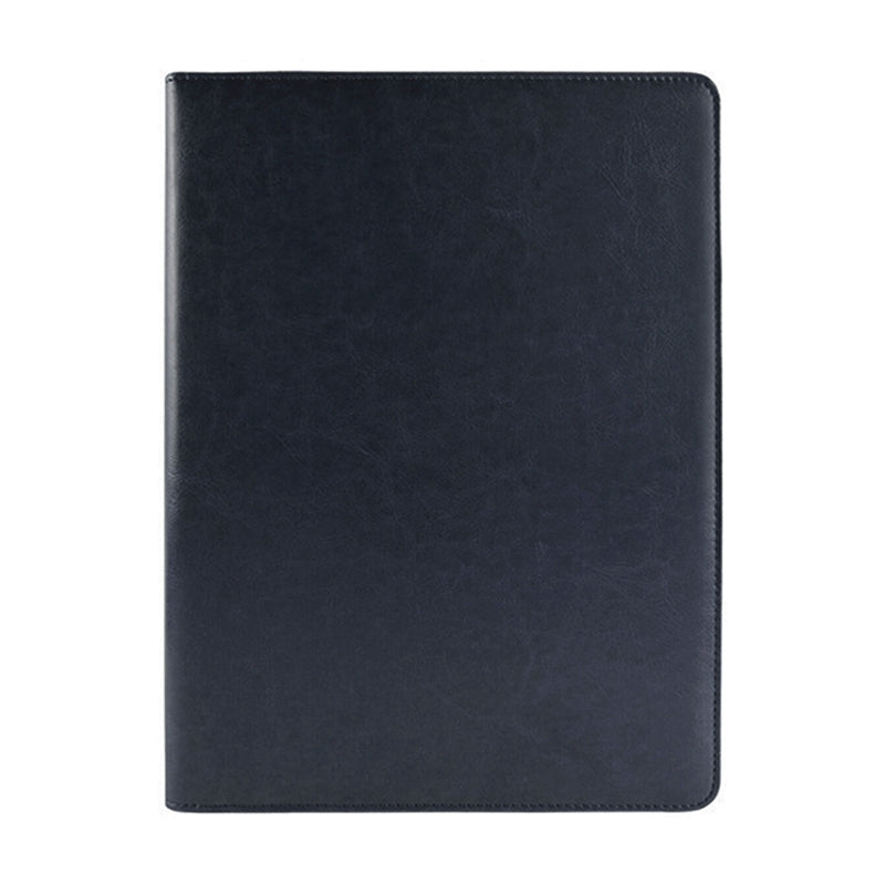 ELECTROPRIME Office Supplies Business Style Leather Document Folder with 30-pages A4 Note Pad & Calculator (Black)
