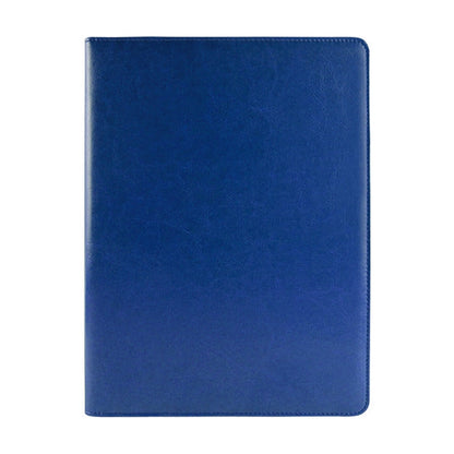 ELECTROPRIME Office Supplies Business Style Leather Document Folder with 30-pages A4 Note Pad & Calculator (Blue)