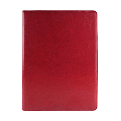 ELECTROPRIME Office Supplies Business Style Leather Document Folder with 30-pages A4 Note Pad & Calculator (Red)