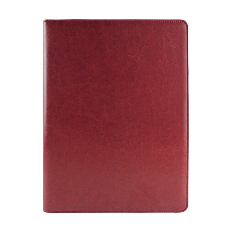 ELECTROPRIME Office Supplies Business Style Leather Document Folder with 30-pages A4 Note Pad & Calculator (Dark Brown)