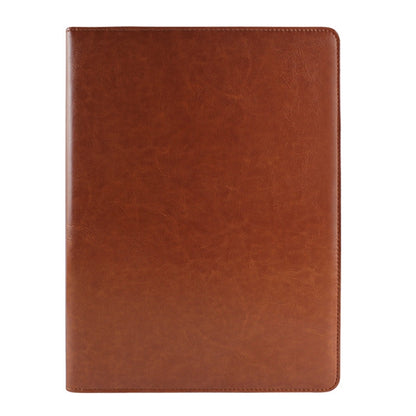 ELECTROPRIME Office Supplies Business Style Leather Document Folder with 30-pages A4 Note Pad & Calculator(Brown)