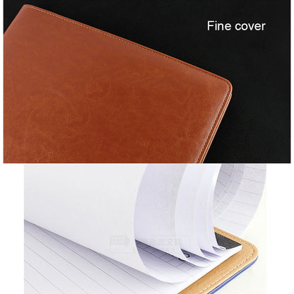 ELECTROPRIME Office Supplies Business Style Leather Document Folder with 30-pages A4 Note Pad & Calculator(Brown)