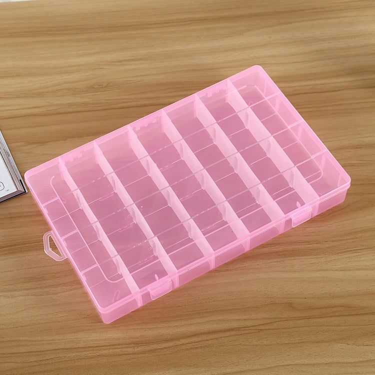 ELECTROPRIME Plastic Organizer Container Storage Box 28 Slots Removable Grid Compartment for Jewelry Earring Fishing Hook Small Accessories(Pink)